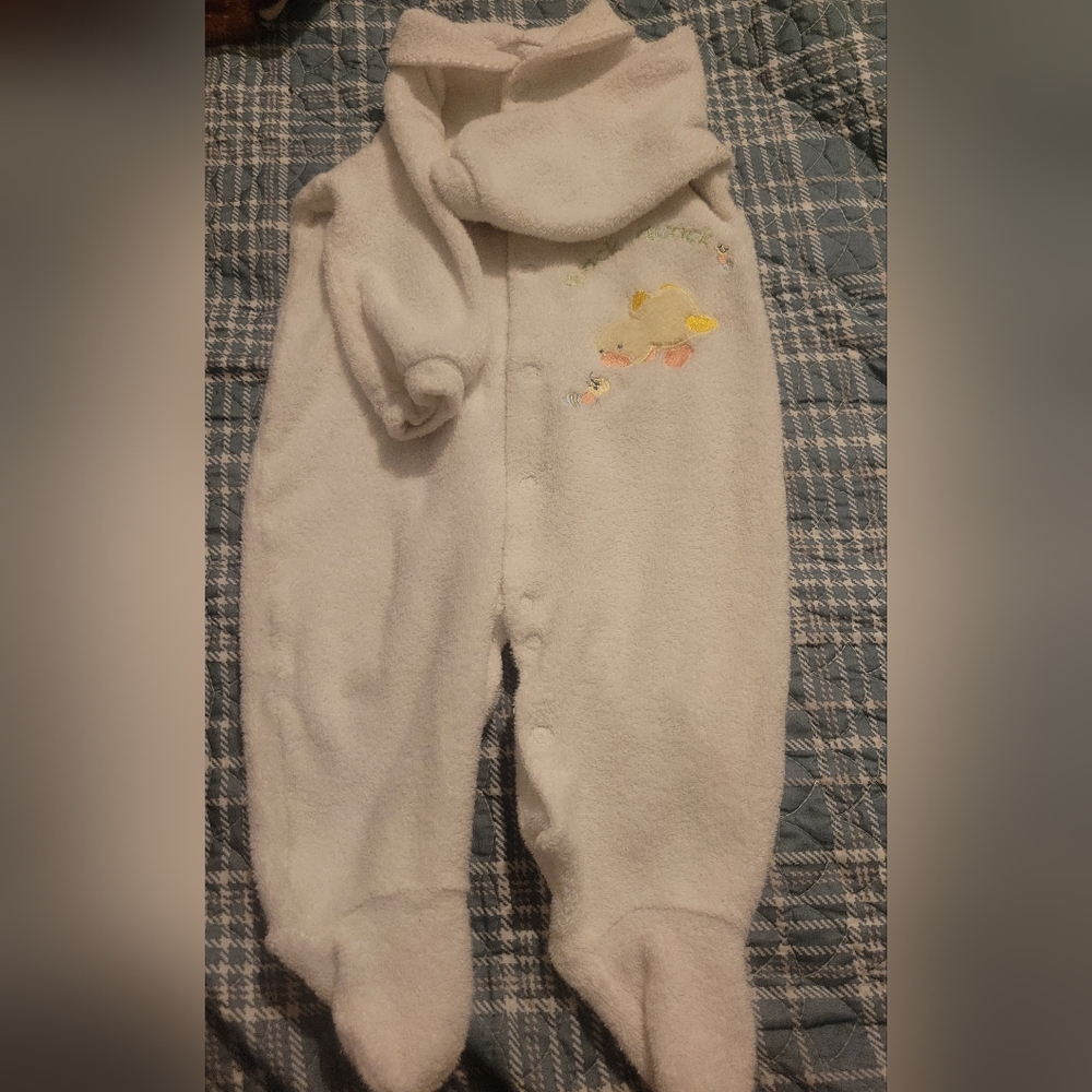 Carter's White Baby One Piece with Duck Embroidery